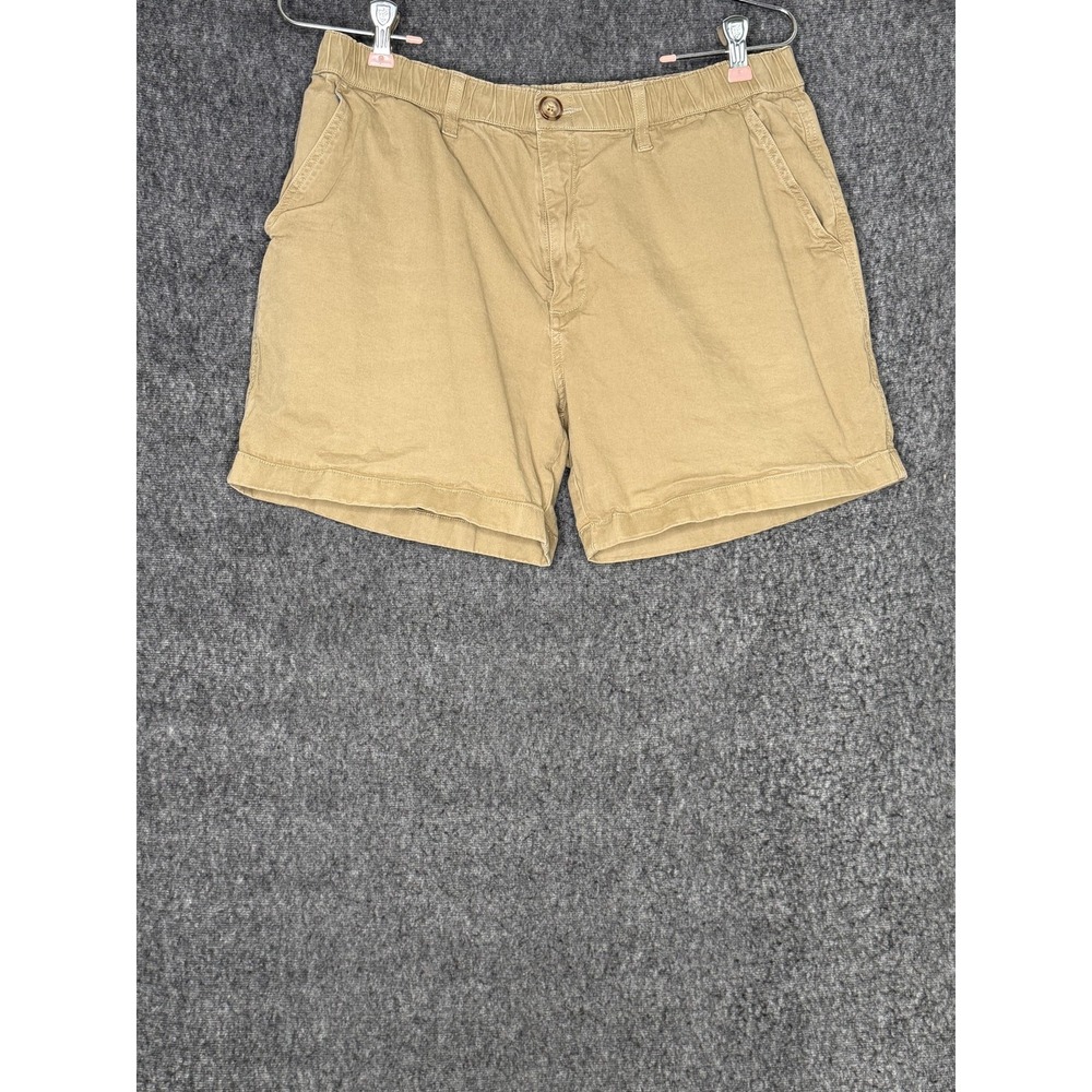 Chubbies Originals Chino Shorts Mens Large Beige Elastic Waist 7 Inseam Casual